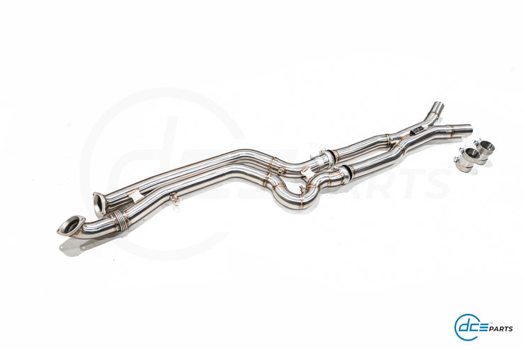 DCE Parts BMW S58 G80 M3 G81 M3 G82 M4 G83 M4 High Flow Equal Length X-Pipe Hybrid Midpipe