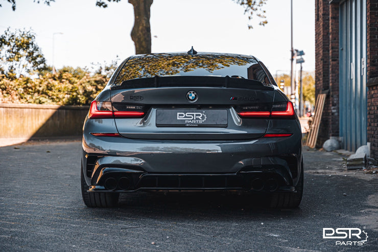 DCE Parts - Gloss Black Rear 4 Piece DCE Parts Diffuser - Quad Tips Style - Pre-LCI (2019+, G20 G21)