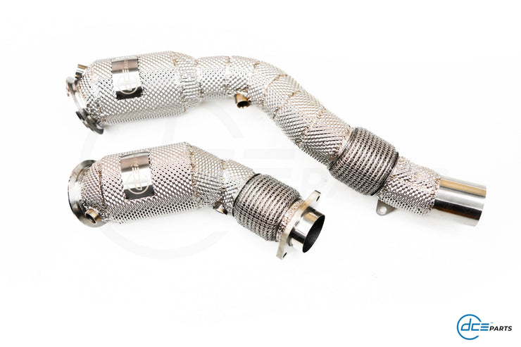 DCE Parts -  BMW S55B30 / S55 M3 F80 / M4 F82 F83 / M2 F87 - RESONATED Catless Downpipes - No Rasp