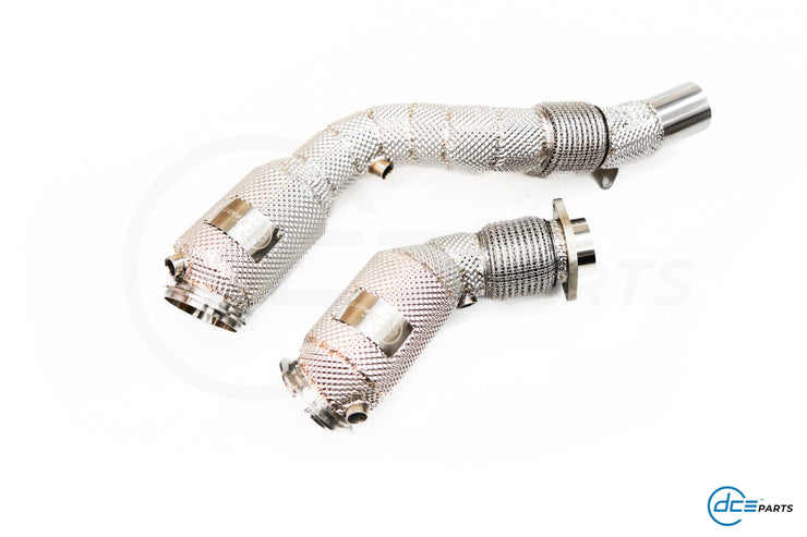 DCE Parts -  BMW S55B30 / S55 M3 F80 / M4 F82 F83 / M2 F87 - RESONATED Catless Downpipes - No Rasp