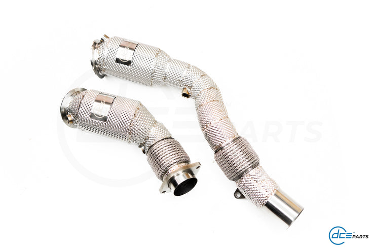 DCE Parts -  BMW S55B30 / S55 M3 F80 / M4 F82 F83 / M2 F87 - RESONATED Catless Downpipes - No Rasp