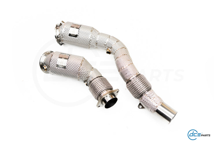 DCE Parts -  BMW S55B30 / S55 M3 F80 / M4 F82 F83 / M2 F87 - RESONATED Catless Downpipes - No Rasp