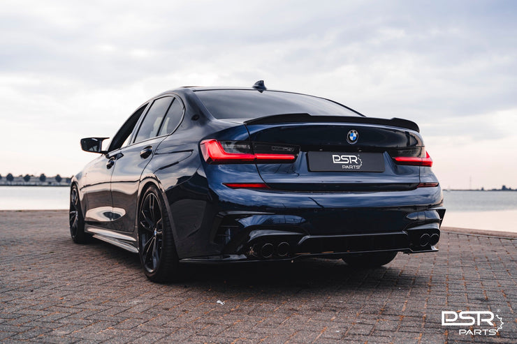 DCE Parts - Gloss Black Rear 4 Piece DCE Parts Diffuser - Quad Tips Style - Pre-LCI (2019+, G20 G21)