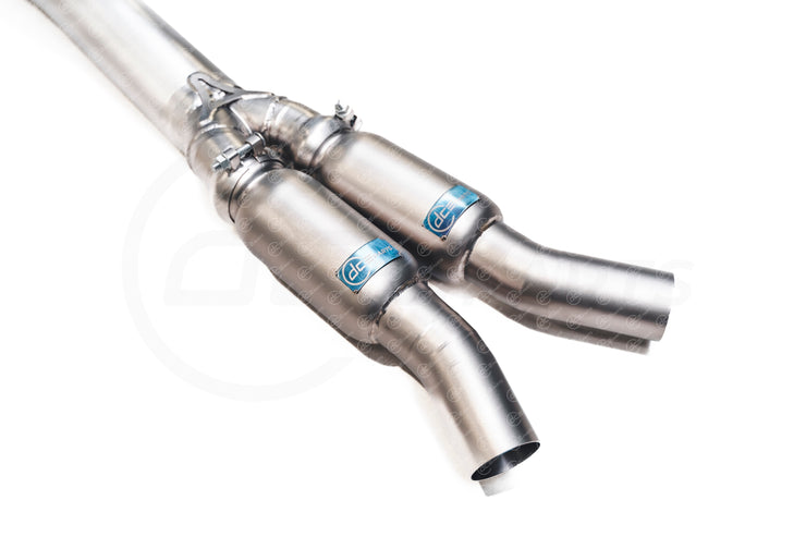 DCE Parts BMW F97 X3M F98 X3M High Flow Single Midpipe OPF Delete - Titanium / Stainless Steel