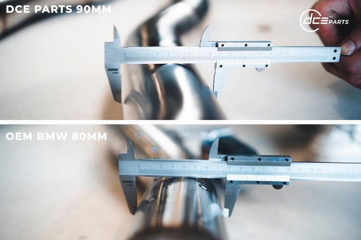 DCE Parts - BMW G90 M5 G99 M5 Stainless Steel - Titanium Catback Axleback Valved Exhaust - 3.5 Inch | 90mm Midpipe