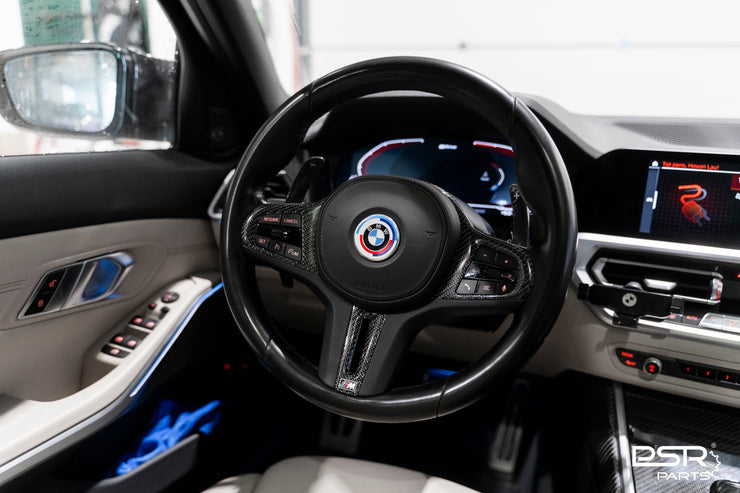 Carbon Fibre M-Style Steering Wheel Trim Replacement for BMW M Sport Steering Wheel (F40 F44 G20 G21 G22 G23 G26 G80 G82 G42 G30 G31 F90)