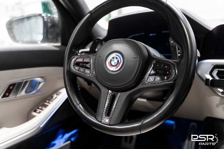 Carbon Fibre M-Style Steering Wheel Trim Replacement for BMW M Sport Steering Wheel (F40 F44 G20 G21 G22 G23 G26 G80 G82 G42 G30 G31 F90)