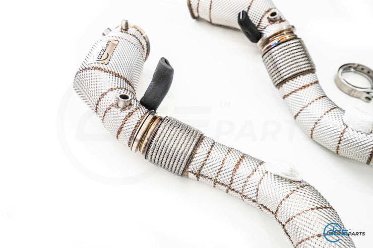 DCE Parts -  BMW S63B44 - BMW F90 M5 F91 F92 F93 M8 X5M F96 X6M F96 (Clamp Type) - Catless / High Flow Cat Downpipe