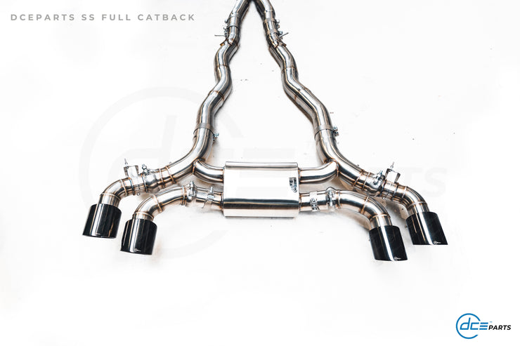 DCE Parts - BMW G90 M5 G99 M5 Stainless Steel - Titanium Catback Axleback Valved Exhaust - 3.5 Inch | 90mm Midpipe